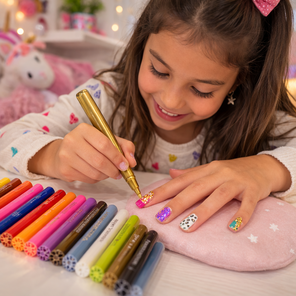 Kit de Marcadores para Uñas de Niñas – Diseña Uñas Divertidas en Minutos