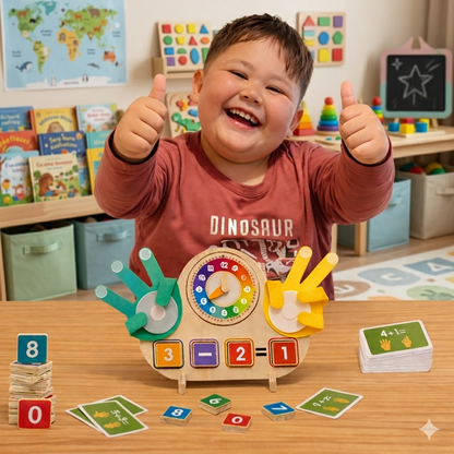 Tablero Inteligente Montessori 3 en 1  ✨ Matemáticas + Reloj Interactivo para Niños
